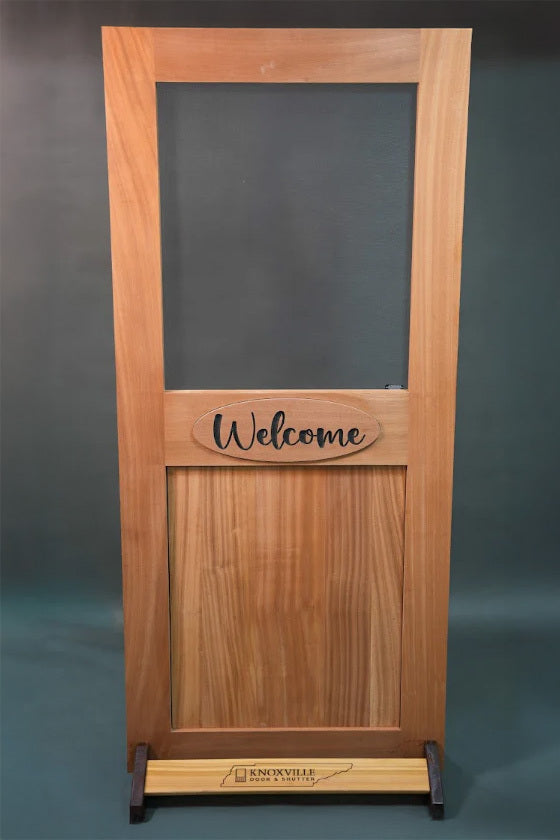 Oval Deluxe Screen Door with Screen & Solid Panel