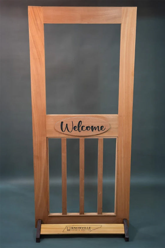 Oval Deluxe Screen Door with Glass & Picket Panel