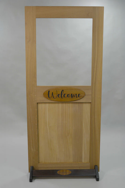 Oval Deluxe Screen Door with Glass & Solid Panel