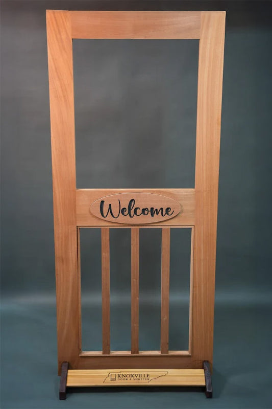 Oval Deluxe Screen Door with Glass & Picket Panel